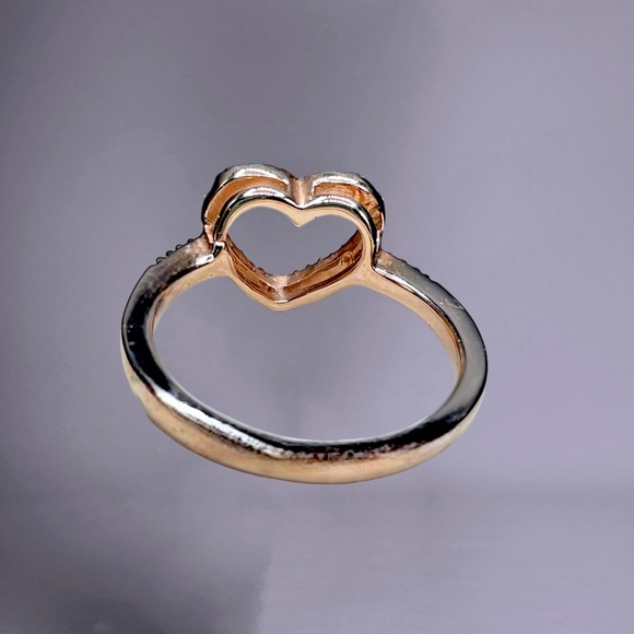 🌺 Rose Gold Heart Genuine Diamond Ring-NEW! - Picture 7 of 10